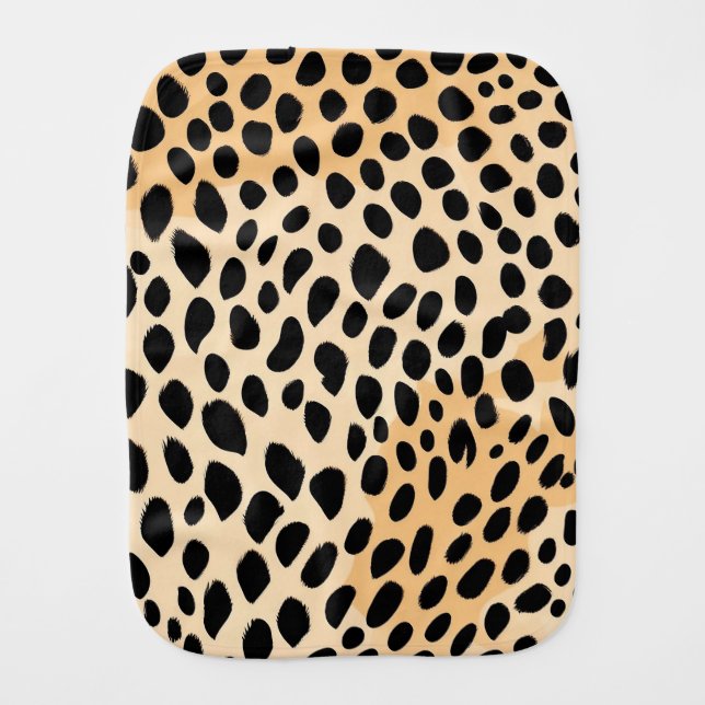 Cheetah Print Pattern Baby Burp Cloth (Front)