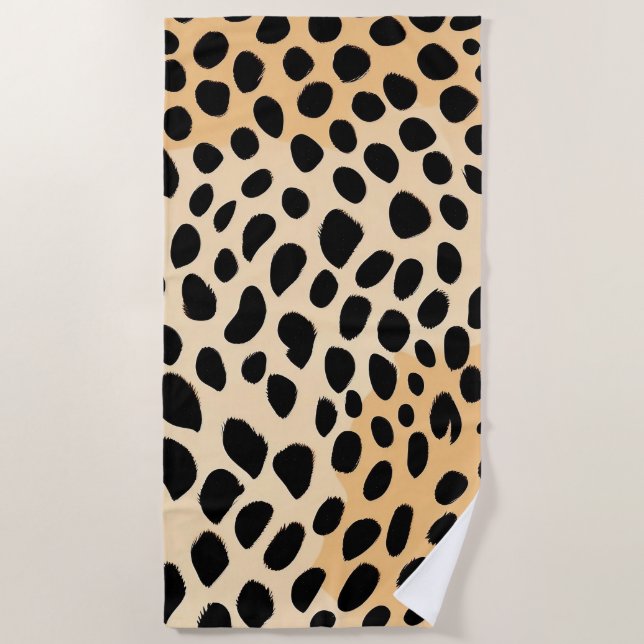 Cheetah Print Pattern Beach Towel (Front)
