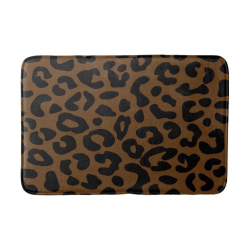 Cheetah Print Pattern Black Brown Bath Mat