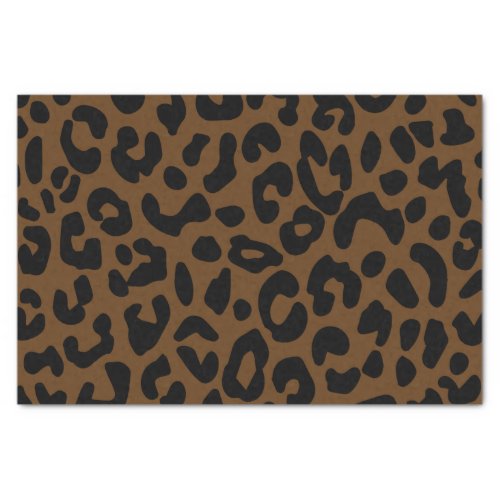 Cheetah Print Pattern Black Brown Tissue Paper