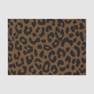 Cheetah Print Pattern Black Brown Tissue Paper