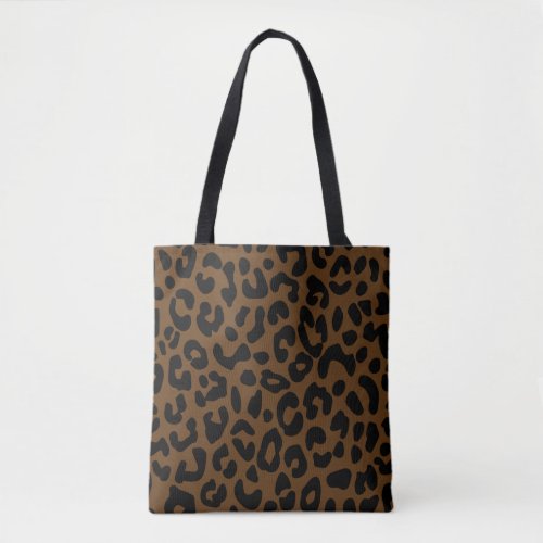 Cheetah Print Pattern Black Brown Tote Bag