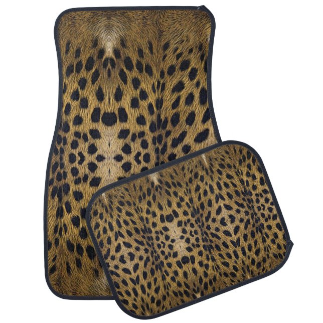 Cheetah Print Pattern Car Floor Mat (Set)