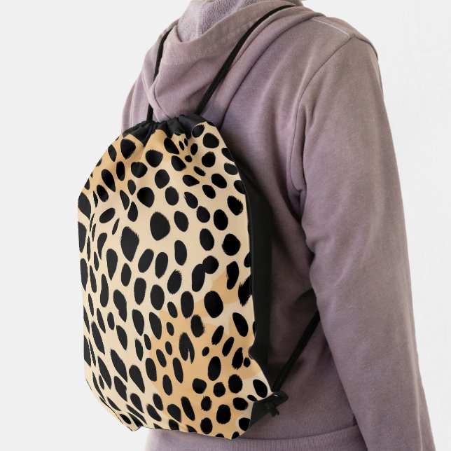 Cheetah Print Pattern Drawstring Bag (Insitu)