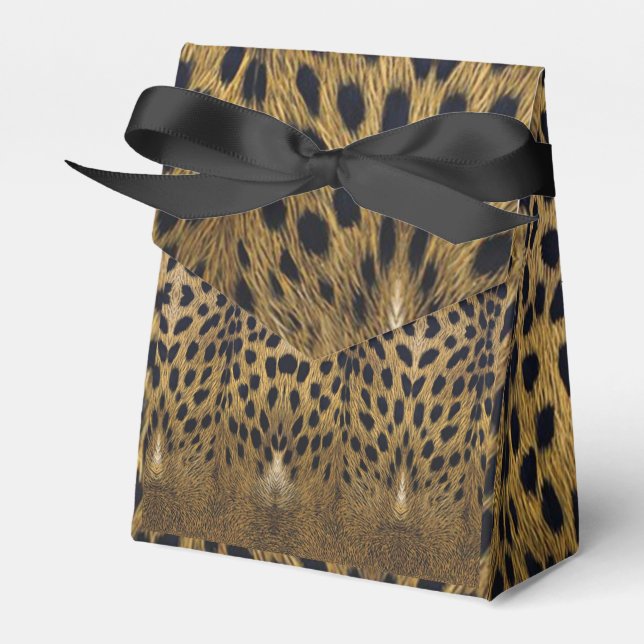 Cheetah Print Pattern Favor Boxes (Front Side)