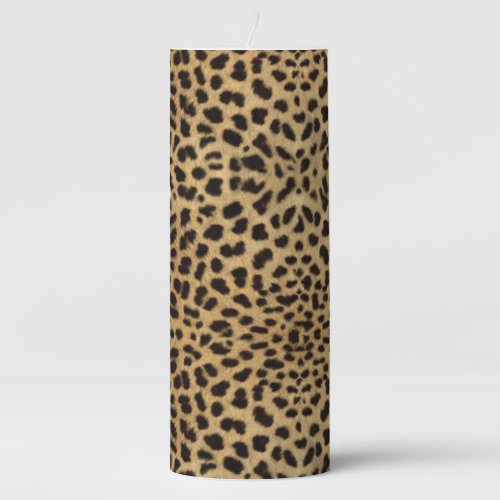 Cheetah Print pattern Pillar Candle