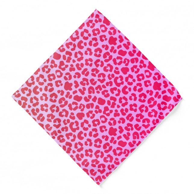 Cheetah Print Pattern Pink Ombre Bandana (Front)