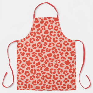 Cheetah Print Pattern Red Apron