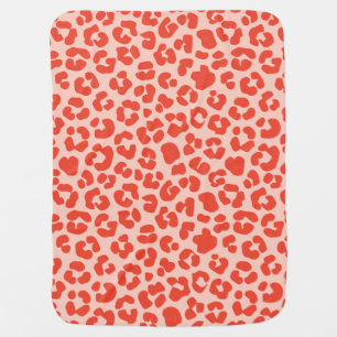 Cheetah Print Pattern Red Baby Blanket