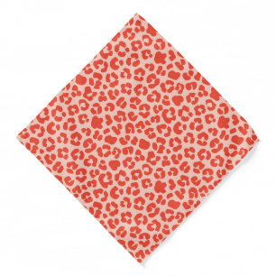Cheetah Print Pattern Red Bandana