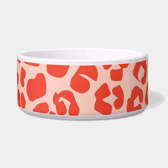 Cheetah Print Pattern Red Bowl (Front)