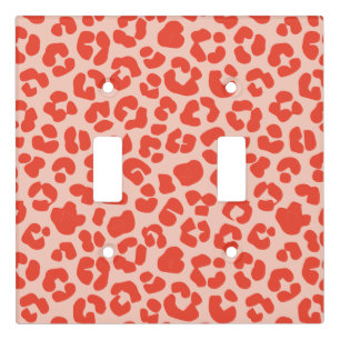 Cheetah Print Pattern Red Light Switch Cover