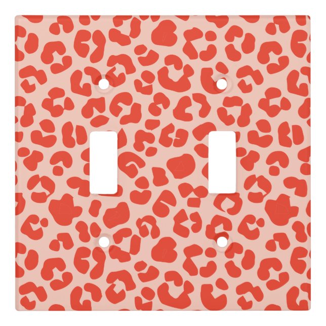 Cheetah Print Pattern Red Light Switch Cover (Front)