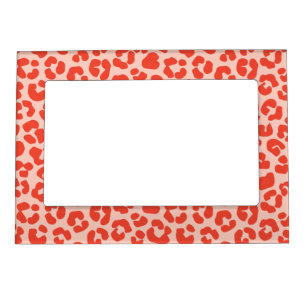 Cheetah Print Pattern Red Magnetic Frame
