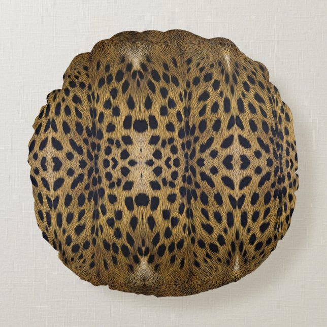 Cheetah Print Pattern Round Pillow (Front)