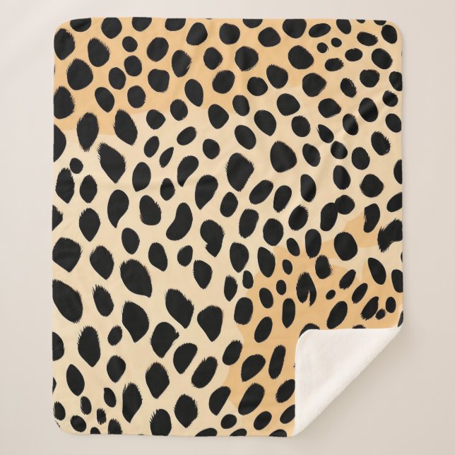 Cheetah Print Pattern Sherpa Blanket (Front)