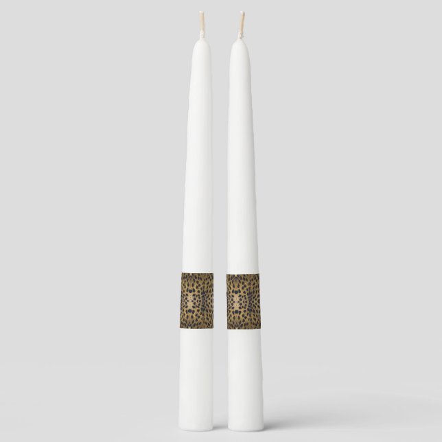 Cheetah Print Pattern Taper Candle (Front)