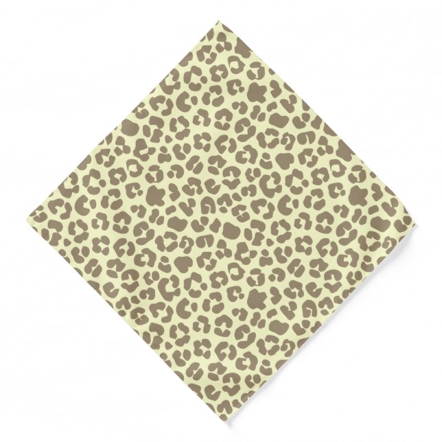 Cheetah Print Pattern Yellow Brown Bandana (Front)