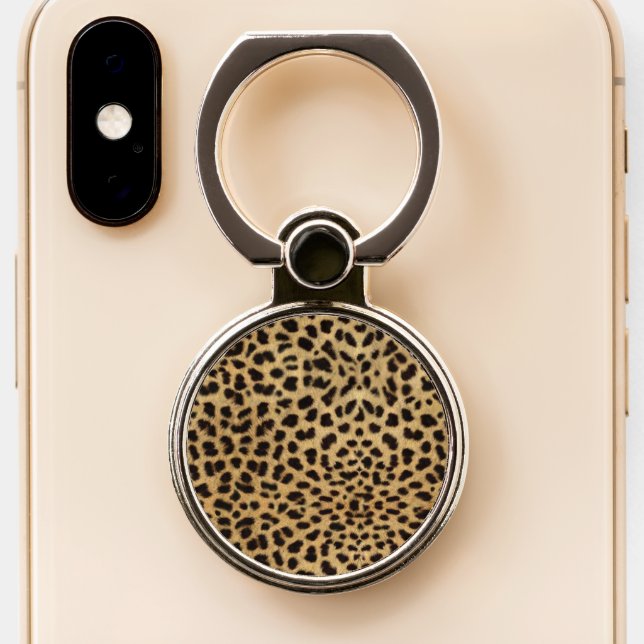 Cheetah Print Phone Ring Stand (Close Up)