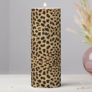 Cheetah Print Pillar Candle