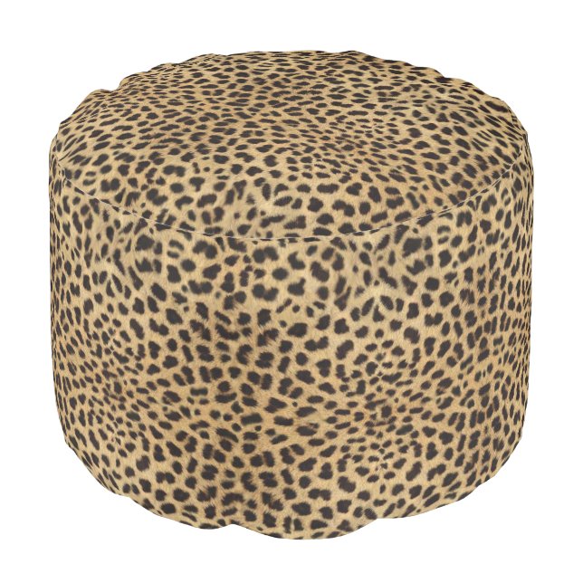 Cheetah Print Pouf (Angled Front)
