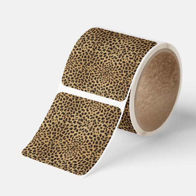 Cheetah Print Square Sticker (Roll)