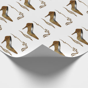 Cheetah Print Stiletto Heel Shoe Wrapping Paper