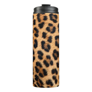 Cheetah print texture thermal tumbler