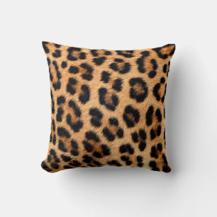 Cheetah print texture throw pillow