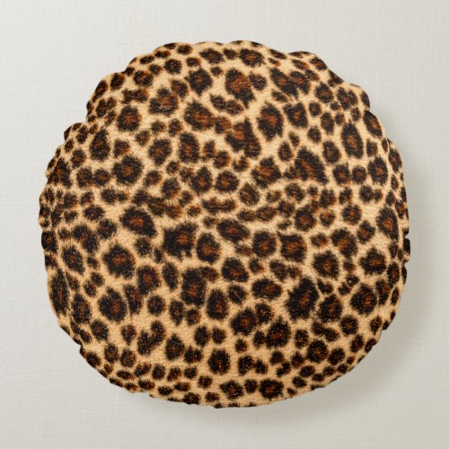 Cheetah Print Throw Round Pillow