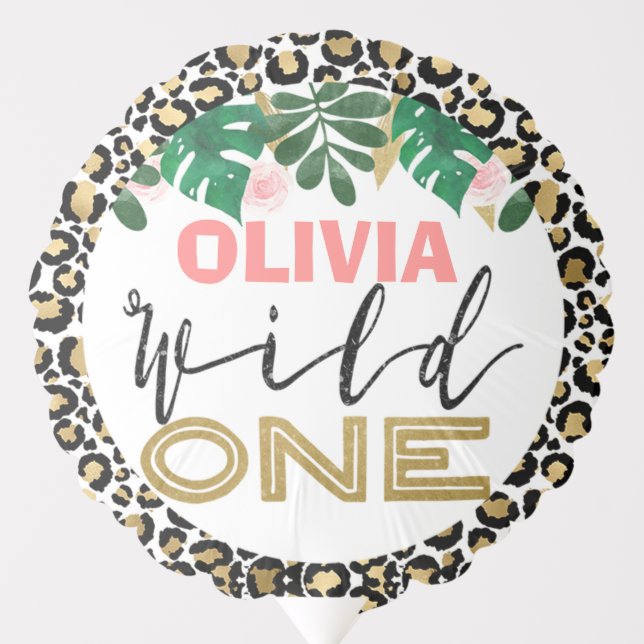 Cheetah Print Wild One Birthday Party Balloon (Front)
