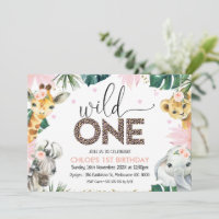 Cheetah Print Wild One Safari Animals Birthday