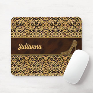 Cheetah Print with a Stiletto Heel Mouse Pad