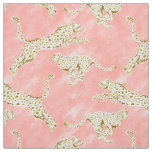 CHEETAH PROWL Blush Gold Cheetahs Fabric