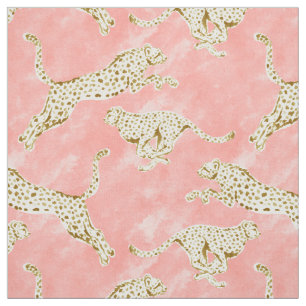 CHEETAH PROWL Blush Gold Cheetahs Fabric