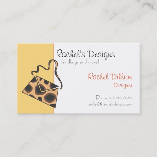 Customizable Cheetah Purse Business Cards