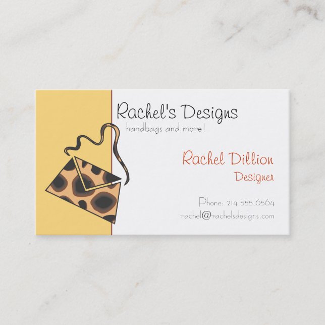 Cheetah Purse Business Card (Front)