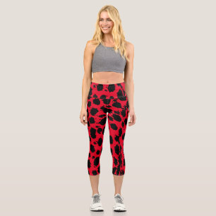 Cheetah Red Capri Leggings