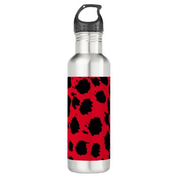 Cheetah Red Stainless Steel Water Bottle by BlakCircleGirl at Zazzle