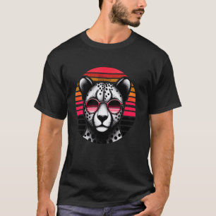 Cheetah Retro Vintage Sunset Animal Sunglasses 70s T-Shirt