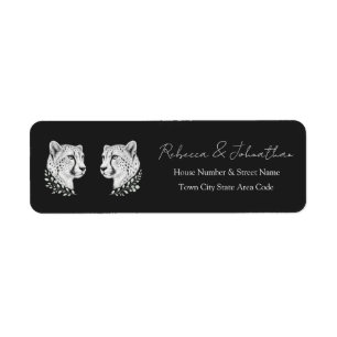 Cheetah Return Address Elegant Wildlife Style Label