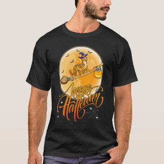 Cheetah Ride Witch Shotgun Moon Vintage Cheetah Ha T-Shirt
