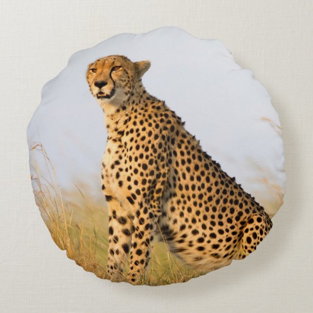 Cheetah Round Pillow (Back)