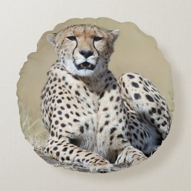 Cheetah Round Pillow (Front)