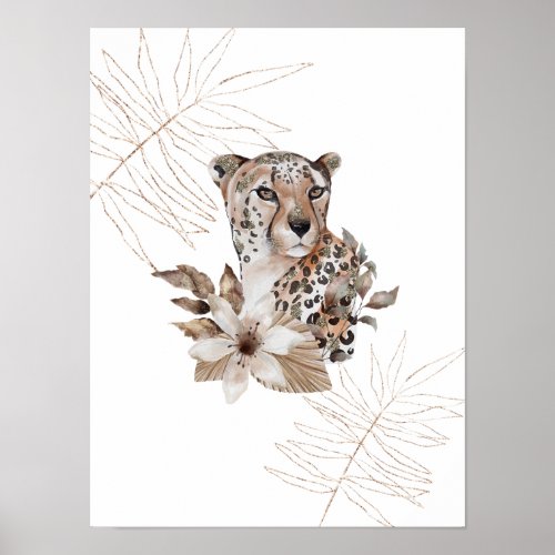 Cheetah Safari Faux Canvas Print