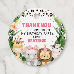Cheetah Safari Two Wild Birthday Thank You Favor Tags