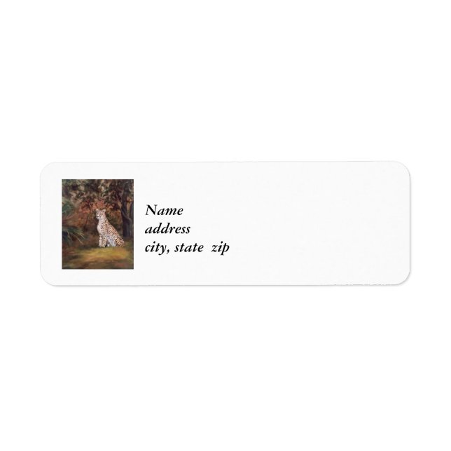 Cheetah Sitting Proud Return Address Labels (Front)
