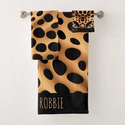 Cheetah skin Abstract Geometric Pattern Bath Towel Set