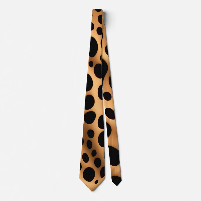 Cheetah skin Abstract Geometric Pattern Neck Tie (Front)