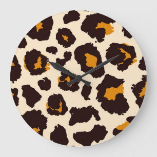 Cheetah Skin, Animal Print Texture. Large Clock